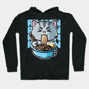 Cat Ramen Bowl Kawaii Neko Anime Japanese Noodles design Hoodie